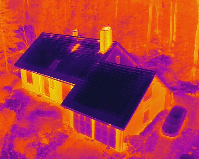 Photo analyse Fuite de chaleur thermographie drone